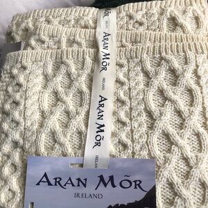 Aran Mor Beautiful 100% Merino Wool Throw Blanket 40"x60" Made In Ireland